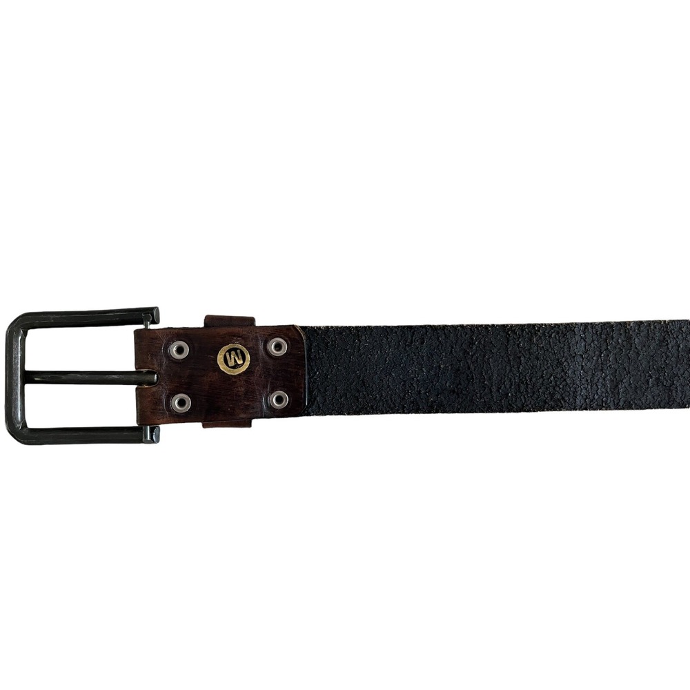Fiorucci Vintage Kids Brown Leather Red T-Rex  Engraved Logo Belt Size M‎ 24-30 - Picture 8 of 12